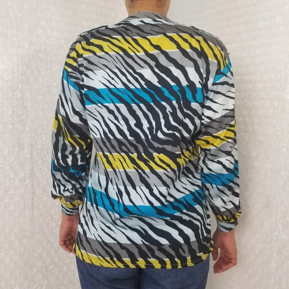 1990s Escada Cotton Zebra Top - Picture 2 of 12